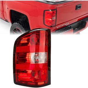 Wildwolf Tail Lights for Chevy Silverado 2007-2014-1500 2500 3500 2500HD 3500HD - Rear Brake Turn Signal, Black border, Rear Left Drive Side