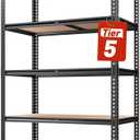 5-tier adjustable storage shelves heavy duty metal shelving unit for garage, warehouse, basement - 35.8"w x 16.5"d x 72"h no bolt easy assembly industrial shelves with tool-free height adjustment