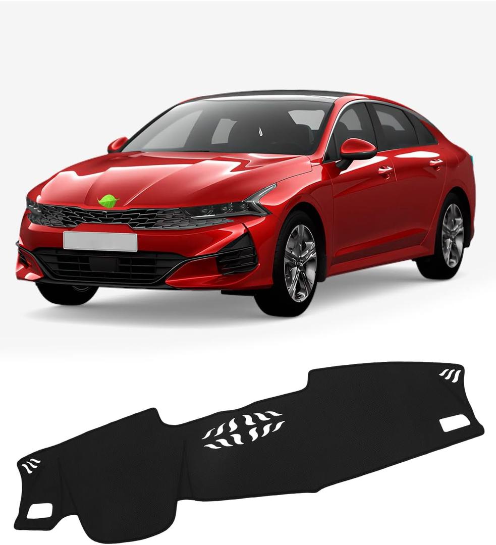 FIILINES Dash Cover Fit for Kia K5 2021-2025 (Without HUD), Dashboard Cover K5 Accessories Dash Mat Sunshade Nonslip Protector No Glare Black