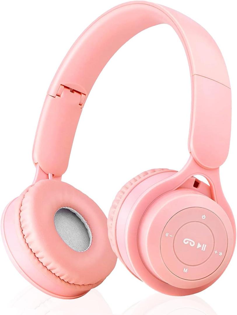 Upgraded Hybrid Noise Cancelling Headphones with Transparent Modes Wireless Bluetooth with Mic Deep Bass Soft-Earpads Hi-Fi Audio Comfortable Fit Long Playtime for Home Office Travel Over Ear Pink