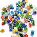 100 Pieces Assorted Glass Beads for Jewelry Making Adults, Large and Small Mixed Shaped Glass Beads Bulk for DIY Necklaces Bracelets, Crafting Supplies Kit