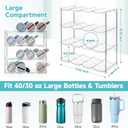 Stackable Water Bottle Organizer, Large Compartment Water Bottle Holder for Stanley 40 oz Tumbler, Kitchen Storage Organizer for Stanley Cup Accessories, Tumbler Organizer Wine Rack - Hold 16 Bottles