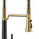 KOHLER 23765-BMB Tone Semi Professional Kitchen Faucet, Matte Black Moderne Brass