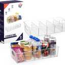 ClearSpace Plastic Pantry Organization and Storage Bins with Removable Dividers XL Perfect Kitchen / Refrigerator/ Cabinet Organizers, 2 Pack