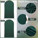 6FT Hunter Green Arch Cover - Polyester Fitted Wedding Arch Stand Covers Round Top Chiara Arch Backdrop Cover for Birthday Party Banquet Photo Background Decoration