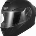 YEMA Helmet Motorcycle Full Face Helmet DOT Approved - YEMA YM-831 Motorbike Street Bike Racing Crash Helmet with Sun Visor for Adult, Men and Women - Matte Black,Small