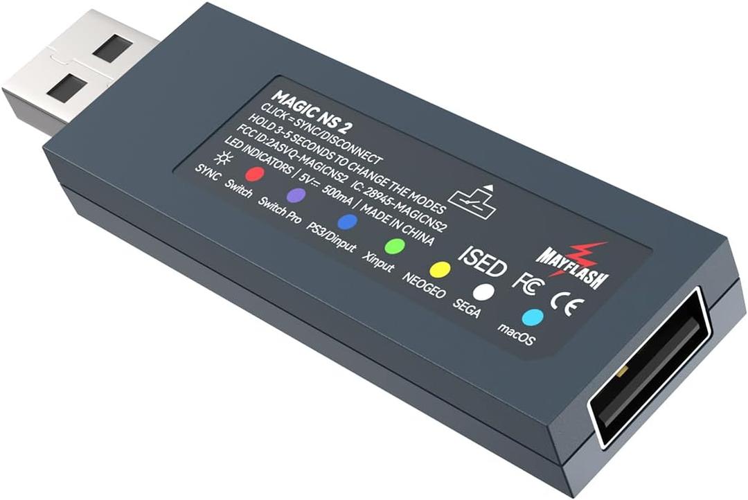 MAYFLASH Magic NS 2 Wireless Bluetooth USB Adapter Compatible with Switch/Switch 2, Steam Deck, Windows, Raspberry Pi, Xbox Series X & S Bluetooth Controller, PS5 Controller and More