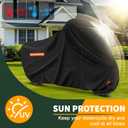 Enzeno Motorcycle Cover 210D Oxford Fabric Motorcycle Covers Waterproof Outdoor Windproof Dustproof Moped Cover with snap Fastener 275x105x125cm Motorcycle tarp Motorbike Cover Black