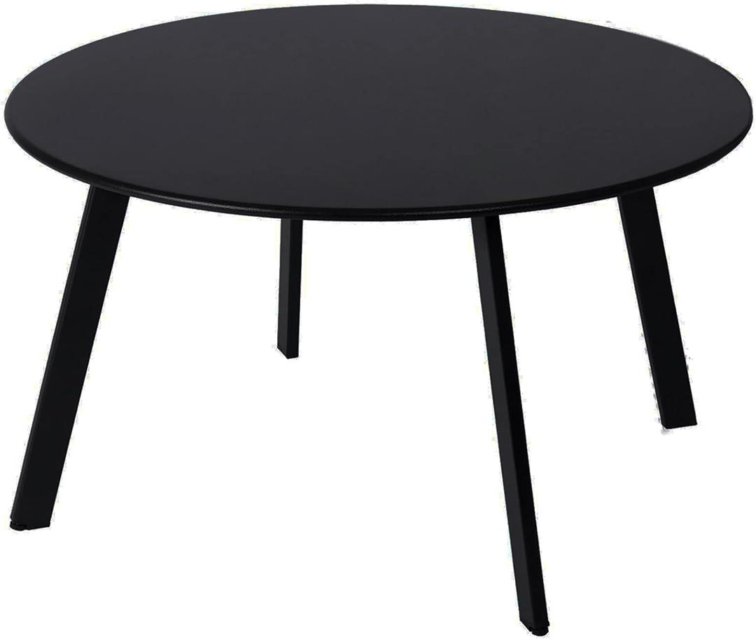 Patio Coffee Table - Metal Steel Outdoor Round Table Weather Resistant Anti-Rust Table (Black)