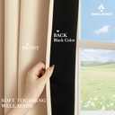 PONY DANCE Beige 100% Blackout Curtains 96 Inches Long for Bedroom, Thermal Insulated Full Light Blocking Window Drapes with Black Back for Living Room/Girls Dorm/Nursery, 2 Panels Set, 52Wx96L