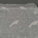 VOGOL Rod Pocket Sheer Curtains Elegant Embroidered Bird Design White Window Drapes/Panels for Living Room, 36x30,Two Panels 2PCS