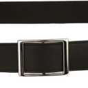 Adult Genuine Leather Easy Belt with Faux Buckle (28-30, Black)