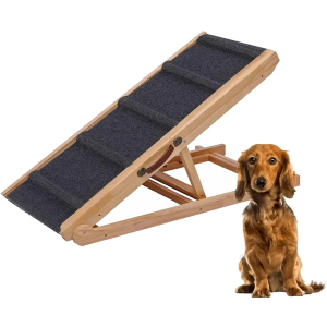 PAWBLISS Adjustable Dog Ramp for All Dogs | 6-Level (12.2"-25.5") Solid Wood Ramp | Non-Slip Carpet for Large & Small Dogs | Supports 200lbs | Portable Dog Ramp for Bed & Couch with Leather Handle PAWBLISS Adjustable Dog Ramp for All Dogs | 6-Level (12.2"-25.5") Solid Wood Ramp | Non-Slip Carpet for Large & Small Dogs | Supports 200lbs | Portable Dog Ramp for Bed & Couch with Leather Handle