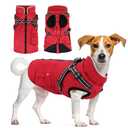Dog Winter Coat with Harness Built-in | Waterproof Dog Jacket with Zipper & Fleece Lining | Reflective Cold Weather Coat for Small Medium Large Dogs