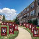 14 Pcs Graduation Yard Sign K-12 Photo Display Yard Sign with Stakes 12" x 18" Class of 2026 School Years Pictures Frames Lawn Decoration for Graduation Party Decor(Solid Color,Red), 18 x 12 inches , 15 inches