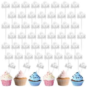 Havawish 50pcs Cloud Cake Topper Plush Cloud Shaped Cupcake Toppers Yarn Ball Cake Dessert Picks Decoration for Baby Shower Birthday Wedding Party Supplies Havawish 50pcs Cloud Cake Topper Plush Cloud Shaped Cupcake Toppers Yarn Ball Cake Dessert Picks Decoration for Baby Shower Birthday Wedding Party Supplies