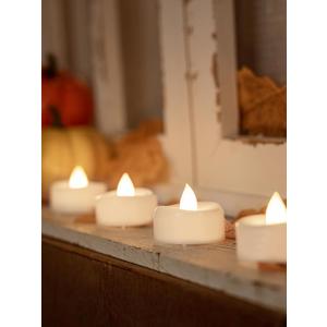 12-Pack Tea Lights Candles Battery Operated Bulk, Flameless Tealight Candles, Realistic Tea Lights for Halloween Christmas Wedding Table