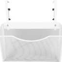 Asixxsix Under Desk Drawer, Desk Side Storage, Hanging Desk Organizer, Clamp On Desk Organizer, Mesh Metal Desk Drawer, Side Desk Organizer for Office and Home (White)