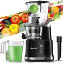 Aeitto Cold Press Juicer, Juicer Machines with Large Feed Chute, Large Capacity, Slow Masticating Juicer for Fruits and Vegetables, Self Feeding for Juice Extractor,BPA-Free, Black (Wide & Dual Feed Chute)
