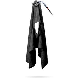 Pins & Aces Magnetic Premium Tour Towel - Lightweight and Absorbant Microfiber - Rubberized Magnet for Golf Carts or Golf Clubs - Won't Damage Clubs. 39" L x 15" W Golfing Gear (Black)