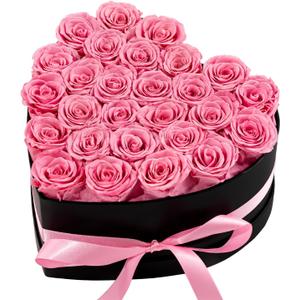 Hover Flower 27 Forever Preserved Flowers in a Box, Vanlentines Day Gifts for Her, Eternal Roses Flowers for Delivery Prime, Birthday Gifts for Women Mom Grandma Wife (Pink)