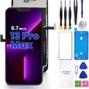 for iPhone 13 Pro Max Screen Replacement, 6.7 inch 3D Touch LCD Display Full HD Repair kit, Digitizer Assembly with Tools Set, Tempered Glass Screen Protector, Waterproof Frame Adhesive