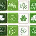 Wesiti 12 Pcs St. Patrick's Day Decorations Shamrock Wooden Sign Tiered Tray Decor Irish Green Shamrock Block Rustic Clover Table Centerpiece for St. Patrick's Day Home Kitchen Office Mantle Shelf