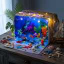 Teyva Daily 60 Pcs Ocean Diorama Kit Habitat Project Box Set Ocean Diorama Supplies Include Sea Animal Figures Artificial Coral Artificial Trees Sea Grass with Cardboard for DIY Craft Gifts