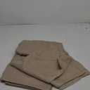 Biscaynebay Textured Fabric Round Tablecloths 108", Natural Water Resistant Table Cloth Circle Folding Table Covers Linen for Dining, Kitchen, Wedding, Parties etc. Machine Washable