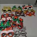 12Pcs Christmas Glasses Glitter Party Decorations Glasses Frames Cute Christmas Photo Props