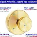 Bntuk Suction Cup Hooks for Shower, Towel Hooks for Bathroom Window Glass, Bath Robe Looafh Hook for Hanging - 2 Pack, Gold