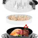 Chicken Shredder Tool Twist Meat Shredder Chicken Breast Shredder Tool Large, Meat Shredder Grinder Meat Masher for Chicken Ground Beef Pork with Steel Spikes Hanging Holes (Black&Black)