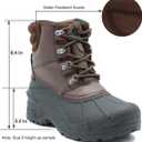 Men's Winter Snow Boots Waterproof Non-Slip Insulated Warm Safe and Durable Outdoor Ski Classic Suede, Non-Slip Rubber Outsole, Cushioned EVA InsolesMid-Calf Height Boots (8, Brown (Nh01))