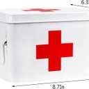 WUWEOT Metal First aid Box, Divided Medicine Tin First Aid Kit, Vintage Antique Empty Boxes with Lid and Removable Tray for Home Family Emergency Tool