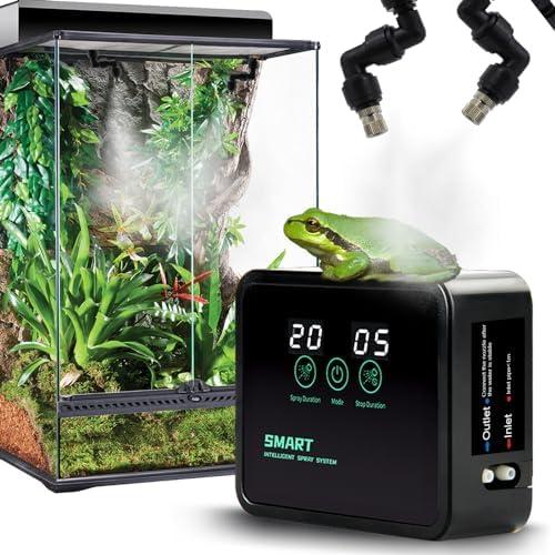 MECESOR Reptile Humidifiers Smart Misting System for Herps Terrariums, Reptile Mister Automatic with Timer, 360° Adjustable Misting Nozzles for Chameleons, Snake, Frog, Turtle, Lizard