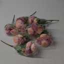 Yucung 8 Bundles Silk Artificial Peonies Flowers Faux Peony Bouquet Fake Peonies Artificial Flowers Bouquets for Vase Floral Arrangements Wedding Home Table Decoration (Light Pink,Dark Pink)