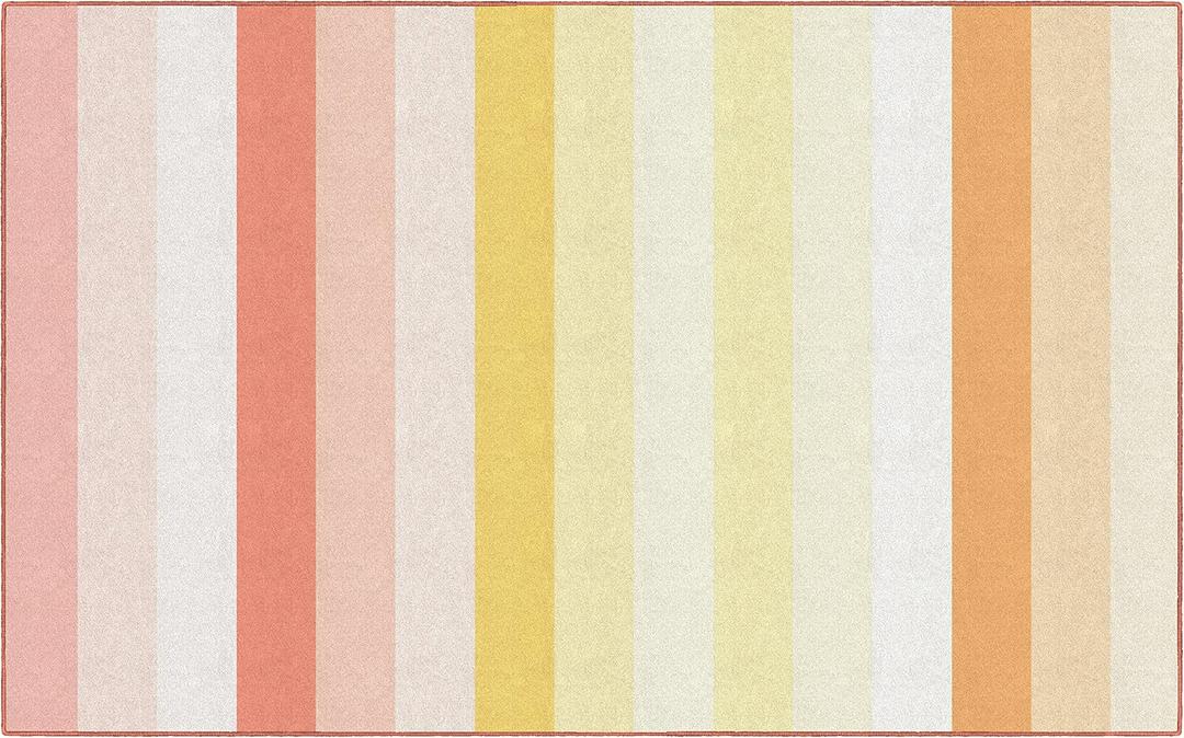 Flagship Carpets Schoolgirl Style Simply Safari Sunset Stripes Classroom Area Rug for Indoor Classroom Learning or Kid Bedroom Educational Play Mat, 7'6"x12