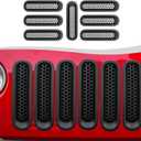 Mesh Grill Insert Grille Inserts Cover Fit for 2007-2018 Jeep Wrangler JK JKU(Matte Black)