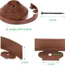 2-Inch x 100 FT Landscape Edging Border with 150 Spikes, Plastic Edging for Landscaping Garden Edging Border, Flexible Landscaping Edging for Garden Flower Beds Yard Lawn Pathway Paver (Brown)