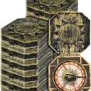 12 Pieces Pirate Party Favor Supplies, Plastic Compass for Kids Antique Captain Toy, Mini Compass Theme Party Decoration for Halloween Birthday, Cosplay Costume (Bronze)