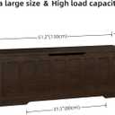 VANKILEY 51.2" Storage Chest Extra Large,Storage Bench with 2 Safety Hinges,Shoe Bench,51.2 * 15.7 * 19.1 inches,Wooden Trunk for Bedroom,livingroom,entryway,Supports 220 lb,Easy Assembly(Espresso).