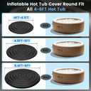 Inflatable Hot Tub Cover Round Replacement All Saluspa Intex Spa Covers Insert One Size Fits All Insulated Thermal Energy Saving Hot Tub Lid Replacement Used for Rain-Proof Snow-Proof with Handle, 8 Feet Diameter