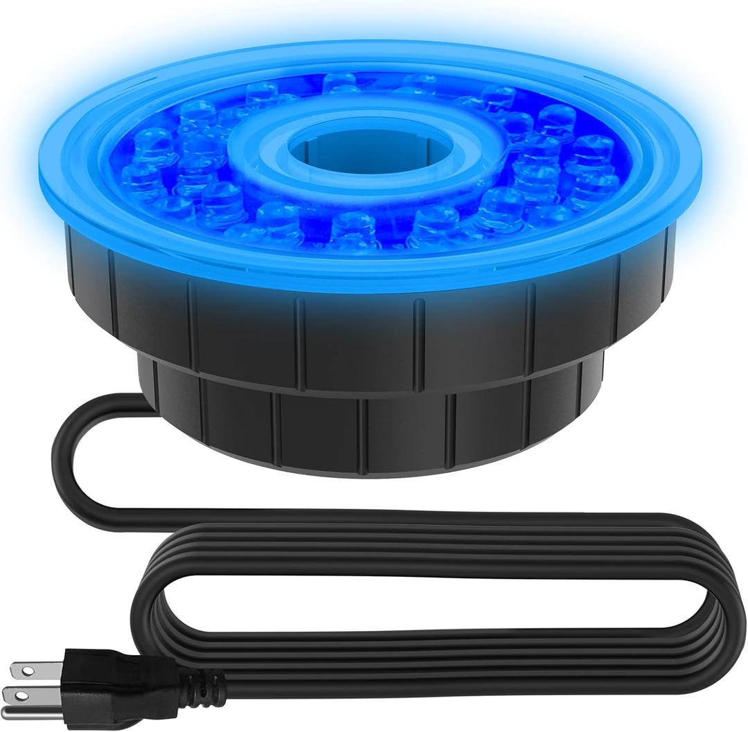 Upgradeable LED Light with 10ft Power Cord for Pond Fountain Kits, Including 1 x LED Light, for Models CF1500/2000/3000