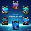 Toycol Fake Fish Lamp, LED Aquarium Sensory Light with 6 Color Changing and 7 Fake Fish, Mood-Relaxing Night Light, Exquisite Decoration for Office, Room and Party, Gifts for Kids and Adults