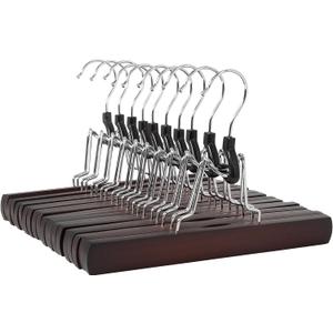Amazon Basics Wooden Pants Hangers - Cherry, (Pack of 60)