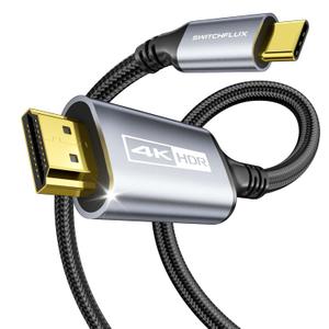 USB-C to HDMI Cable 6Ft [4K@60Hz] High-Speed USB Type C to HDMI 2.0 Braided Cord (Thunderbolt 3/4 Compatible) for iPhone 15 Series, MacBook Pro/Air, iPad Pro, Galaxy S8 to S23