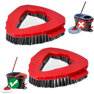 Scrub Brush, 2 Pcs Spin Mop Scrub Brush Head Compatible for O Cedar EasyWring 1-Tank System, Hard Bristle Cleaning Brush for Bathroom, Kitchen, Tub and Tile