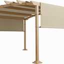 TANG 9'x16' Pergola Shade Cover Replacement Canopy for Patio Deck Sunshade Universal Shade Cloth with Grommets for Garden, Sunscreen Fabric with Weighted Rods(Beige)