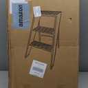 SHYM Transparent Acrylic 3-Step Ladder Step Stool, 150kg Capacity, Folding, Electroplated Silver Iron Frame, L44xW52xH63cm