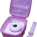 XANAD Hard Case Compatible with Fujifilm Instax Mini 13/12 / 11/10 / 9/8 / 7/7+ / EVO Instant Camera with Shoulder Strap, Purple